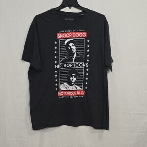 Merch Traffic Mens 3XL Hip Hop Icons Snoop Dogg Notorious B.I.G. Black Tee